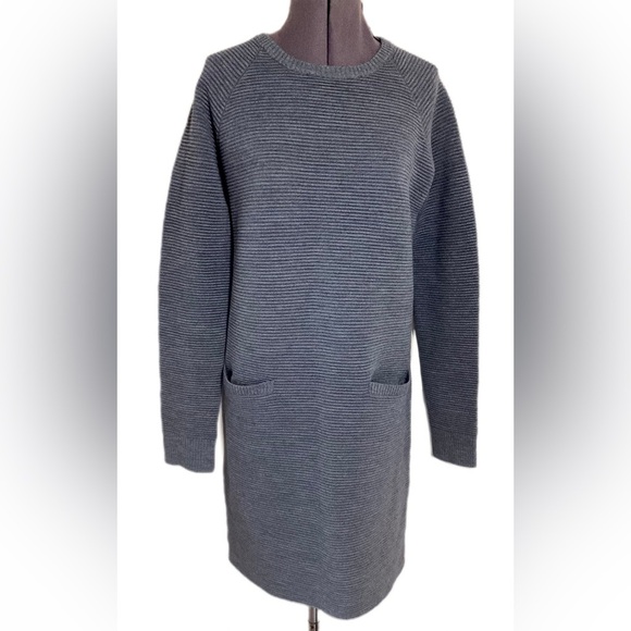 Theory Noble Crew Neck Ribbed Sweater Dress Size M Minimal Capsule Quiet Luxury - Picture 1 of 14